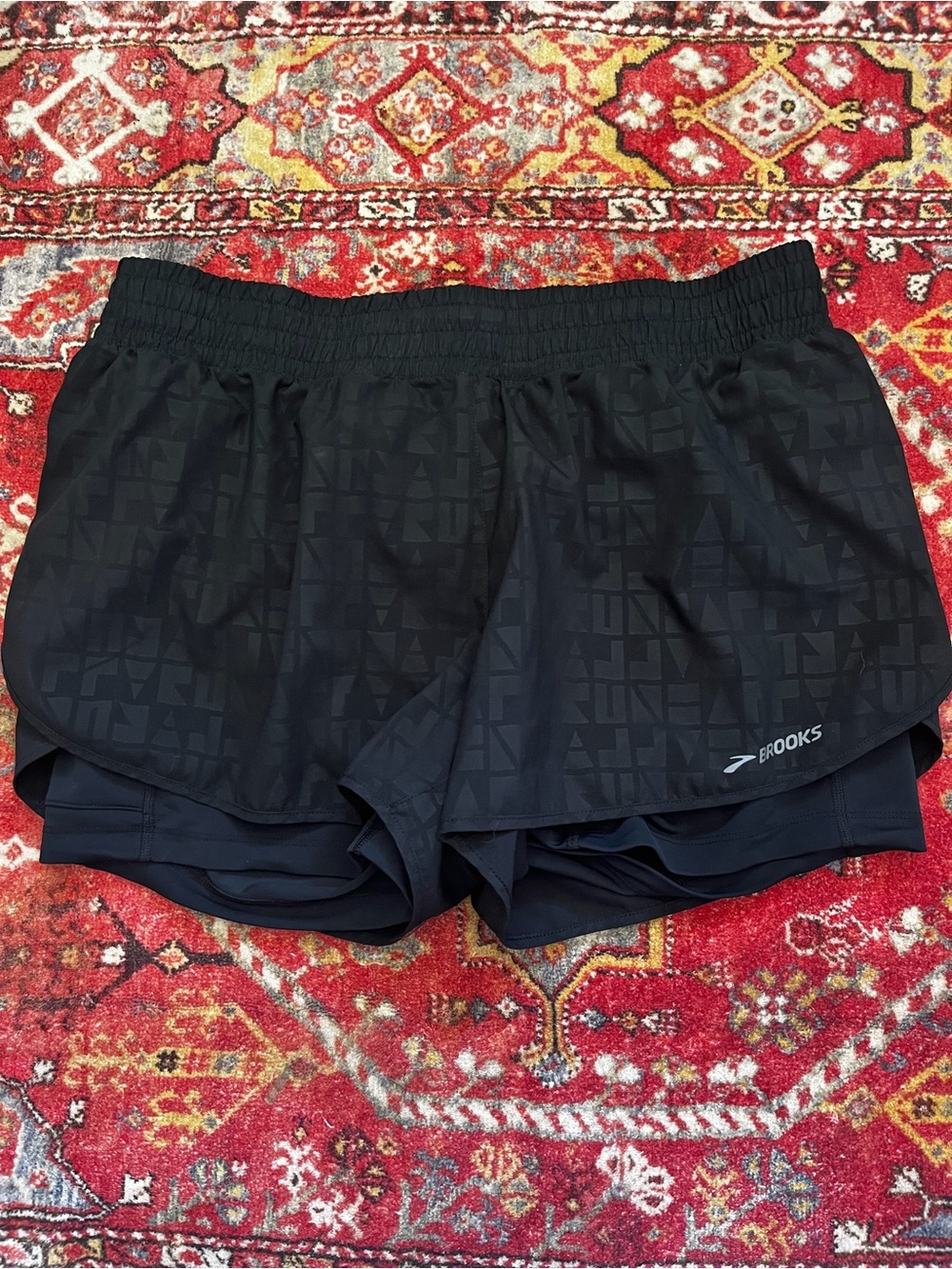 Brooks Black Running Shorts with White Logo